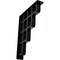 Ekena Millwork Diane Wrought Iron Bracket, (Triple center brace), Powder Coated Black 2"W x 10"D x 12"H BKTM02X10X12TDI - alternate 1